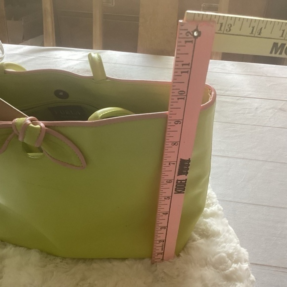 FURLA Lime Green Leather Purse - Picture 6 of 16